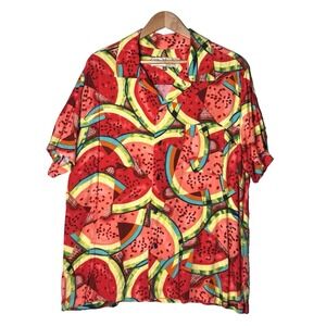Bayou Wear Art 4 Now Shirt Mens XL New Orleans Jazz Festival Hawaiian Watermelon